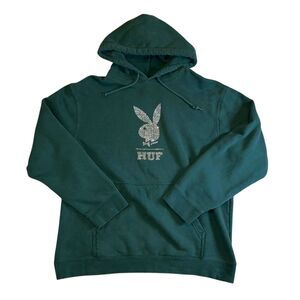 Playboy x Huf Dazzle Green Pullover Hoodie XL Long Sleeve Logo